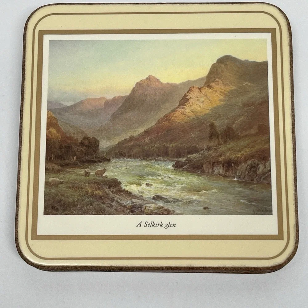 Vintage‎ Pimpernel Scottish Scenes Coasters England Cork Backed  4.25
